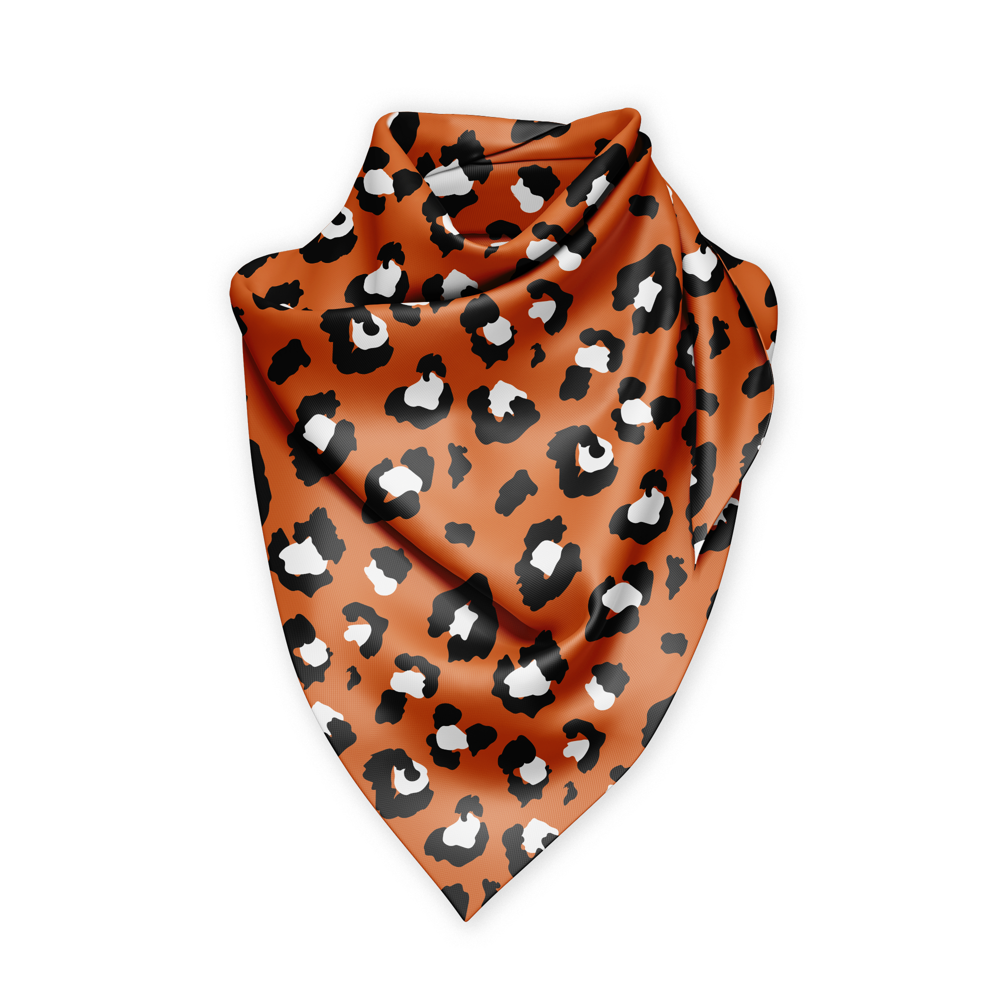 Silk Scarf | Orange Leopard